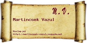 Martincsek Vazul névjegykártya